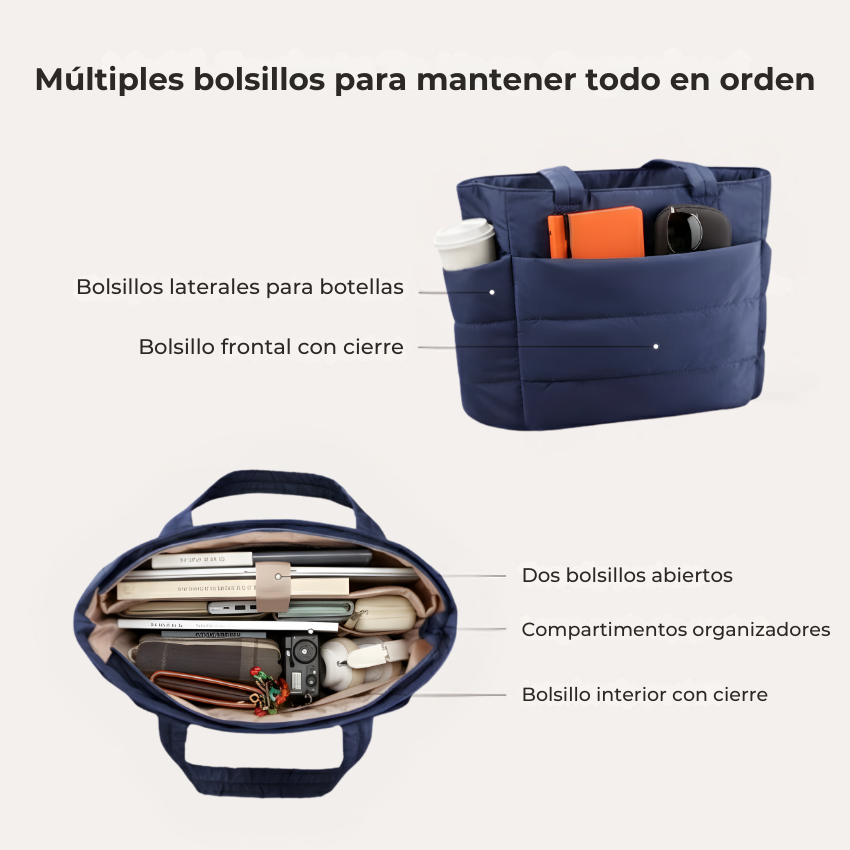 Bolsa Tote Acolchada Organizadora