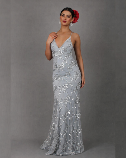 Vestido Largo de Lentejuelas Elegante