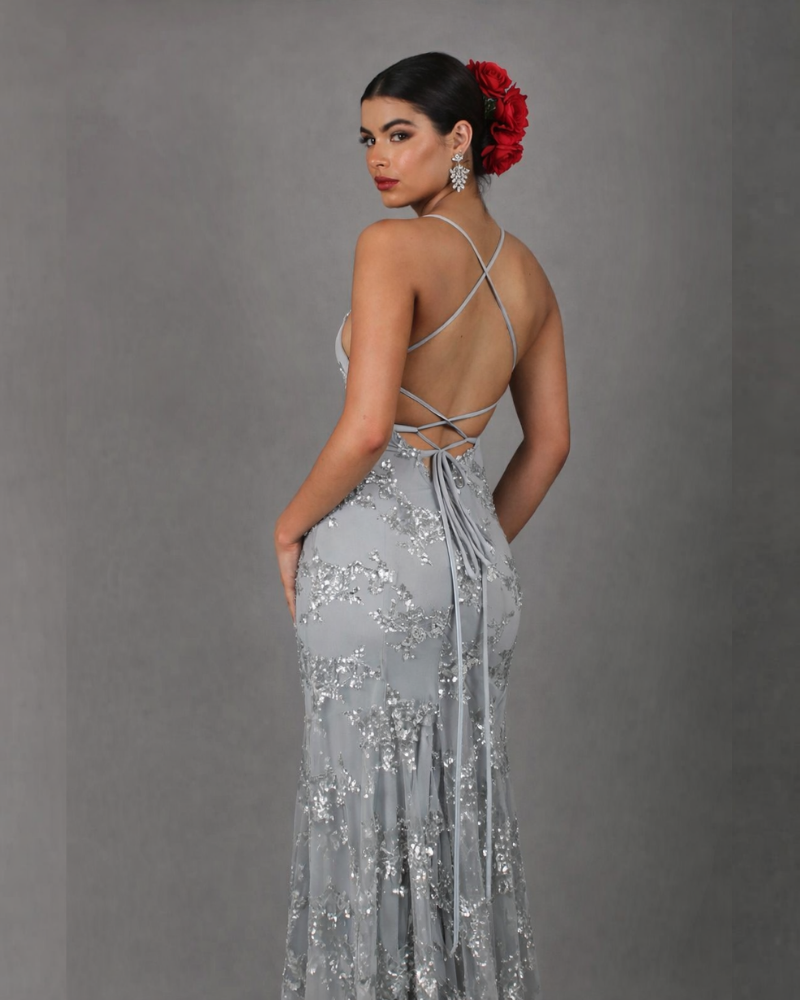 Vestido Largo de Lentejuelas Elegante