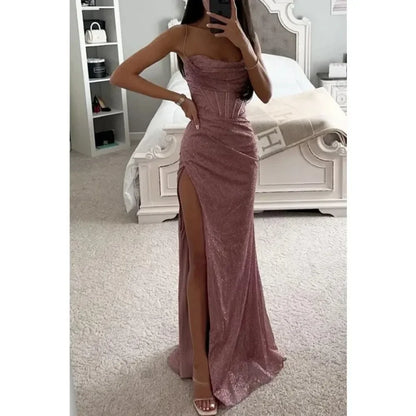 Vestido largo con abertura lateral – Amelie