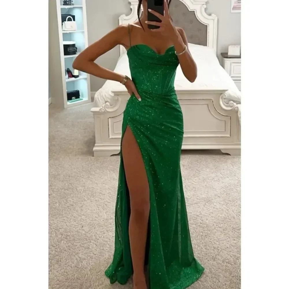 Vestido largo con abertura lateral – Amelie