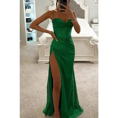 Vestido largo con abertura lateral – Amelie