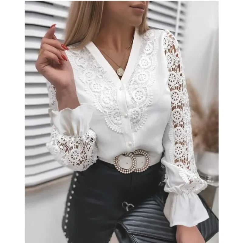 Blusa de encaje blanca – Liora