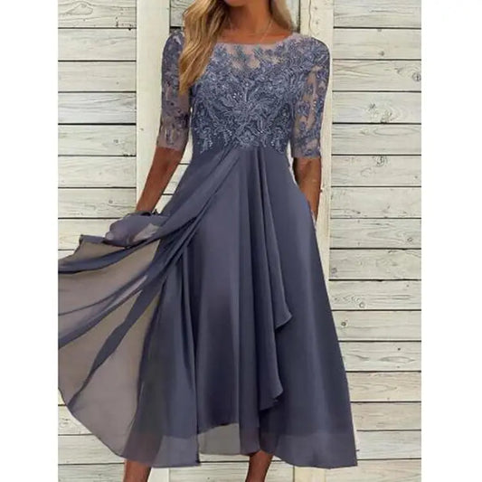 Vestido midi con encaje – Élysée