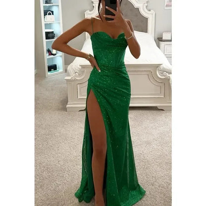 Vestido largo con abertura lateral – Amelie