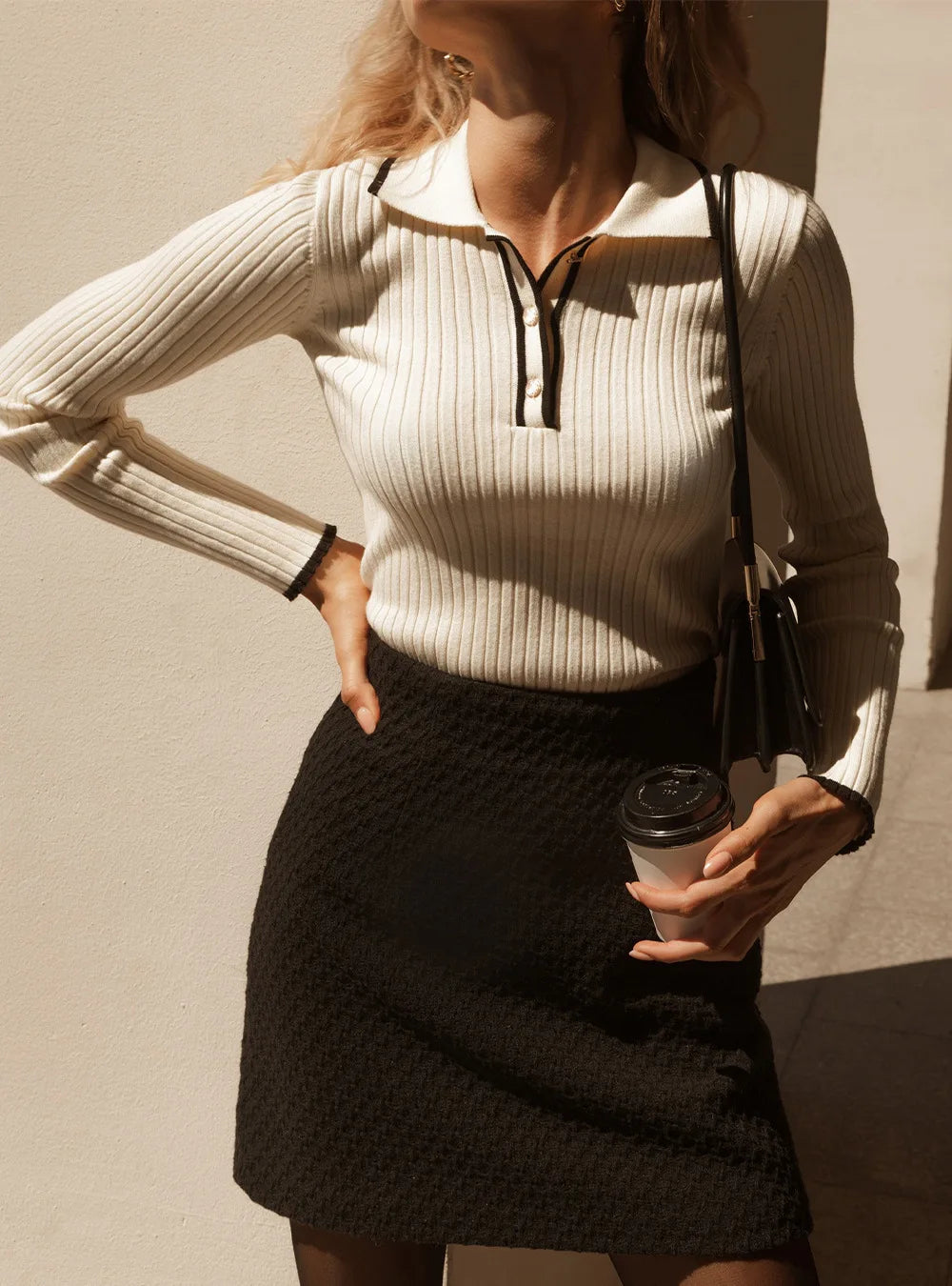 Suéter acanalado con cierre – Avera