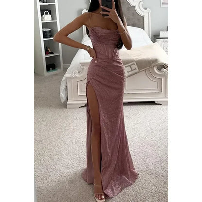 Vestido largo con abertura lateral – Amelie